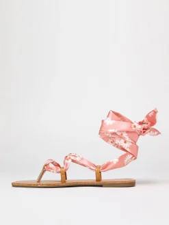 Best La Modeuse Sandales avec ruban fleuri à nouer Rose