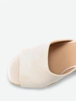Outlet La Modeuse Sandales avec talon compensé en cordage Beige