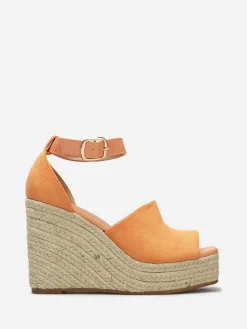 New La Modeuse Sandales avec talon compensé en cordage Orange