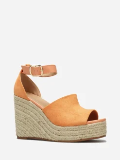 New La Modeuse Sandales avec talon compensé en cordage Orange
