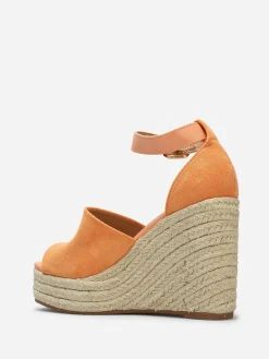 New La Modeuse Sandales avec talon compensé en cordage Orange