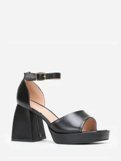 Online La Modeuse Sandales babies à talon trapèze Noir