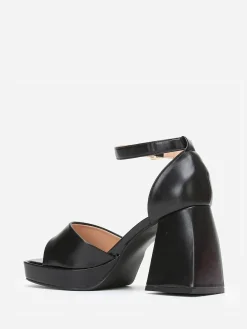 Online La Modeuse Sandales babies à talon trapèze Noir