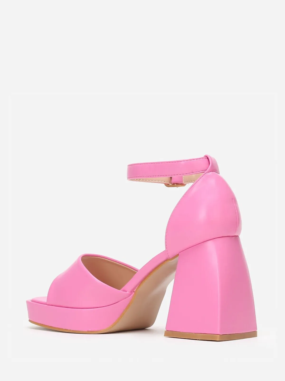 Sale La Modeuse Sandales babies à talon trapèze Fuchsia
