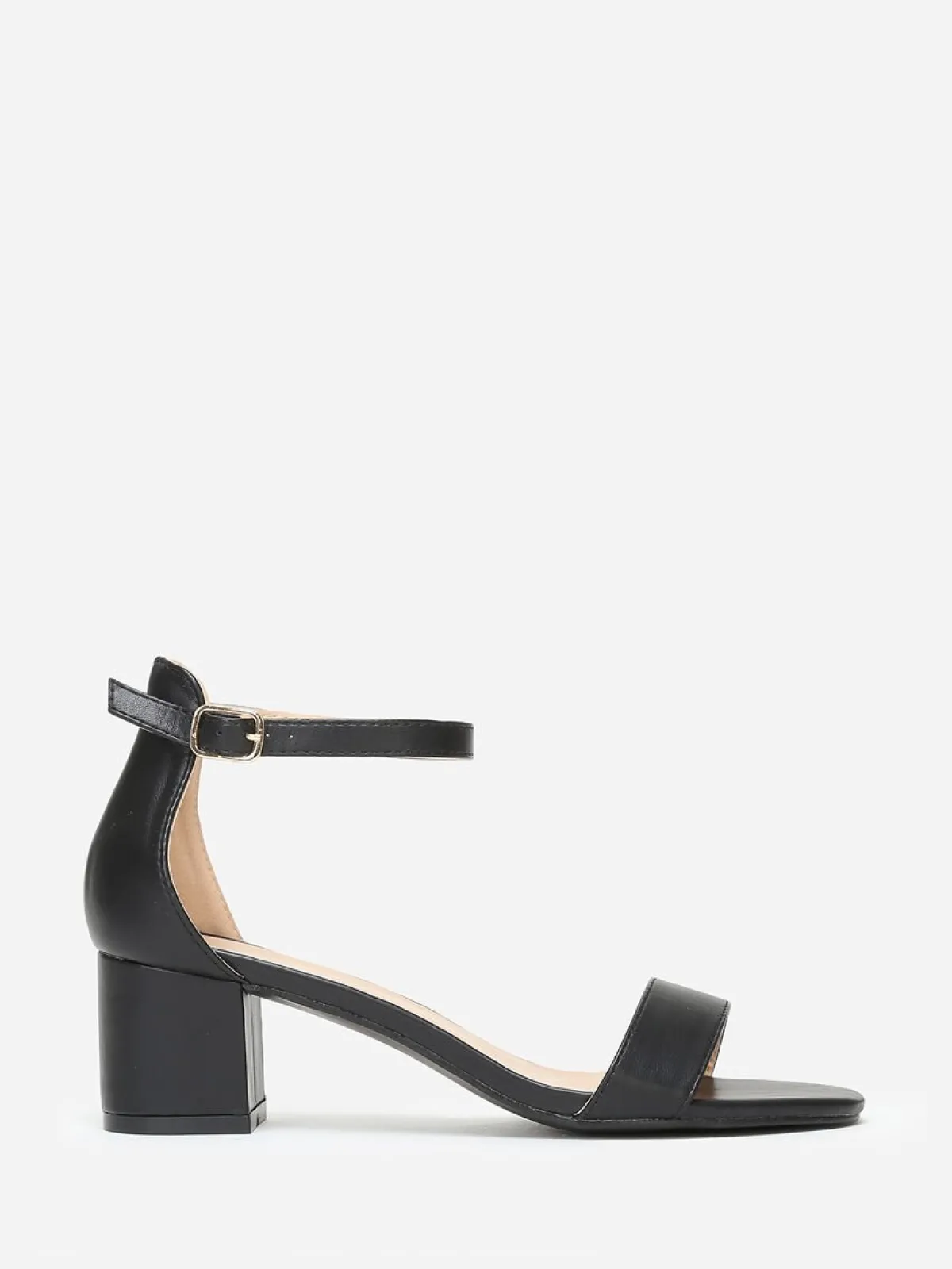 Outlet La Modeuse Sandales carrées en simili Noir