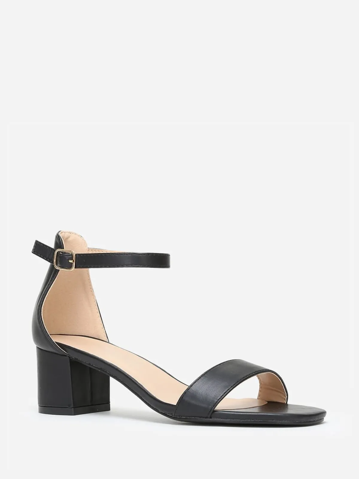 Outlet La Modeuse Sandales carrées en simili Noir