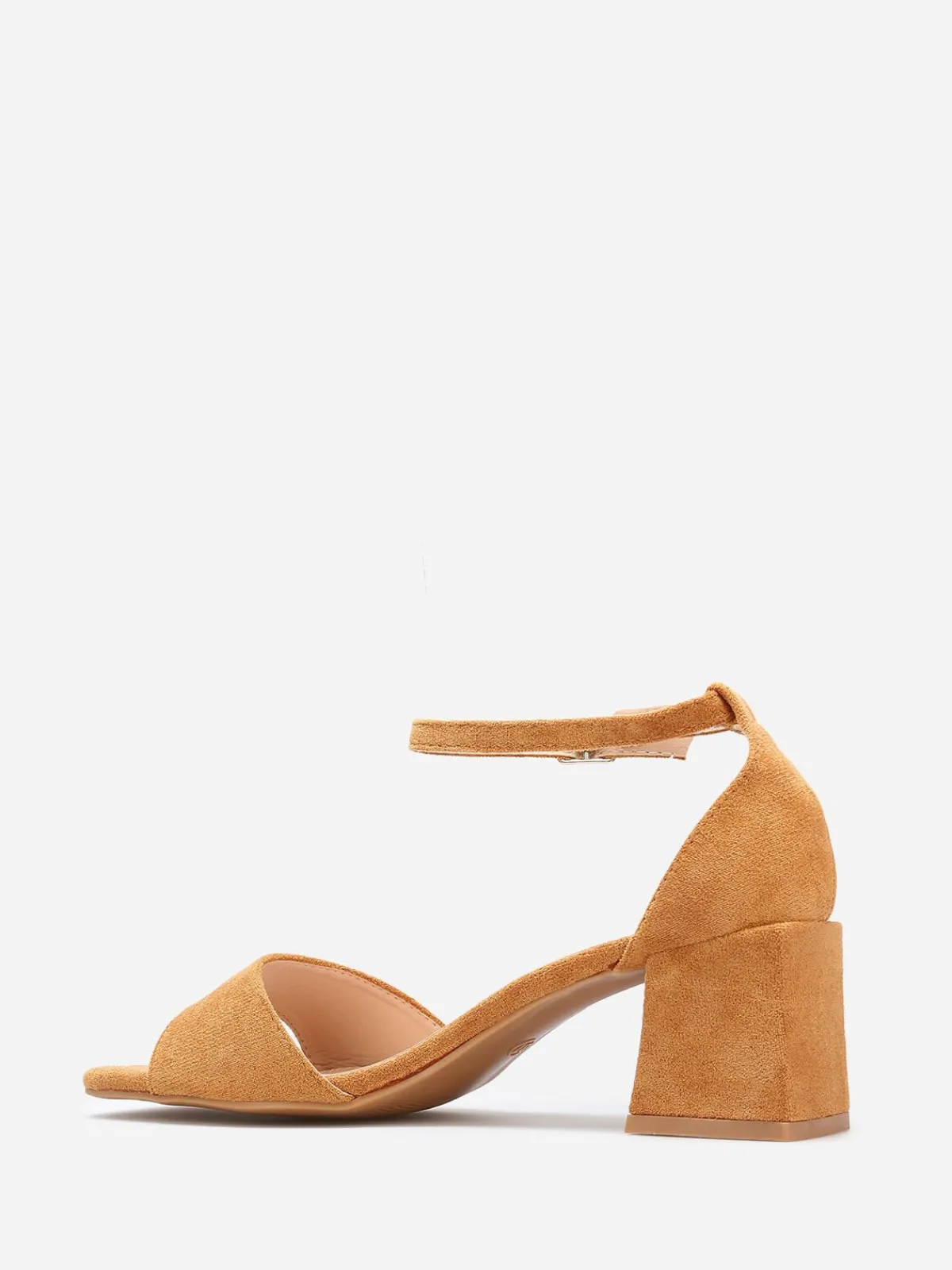 Hot La Modeuse Sandales carrées en suédine Camel
