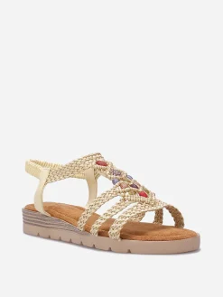 Online La Modeuse Sandales compensées à brides tressées Beige