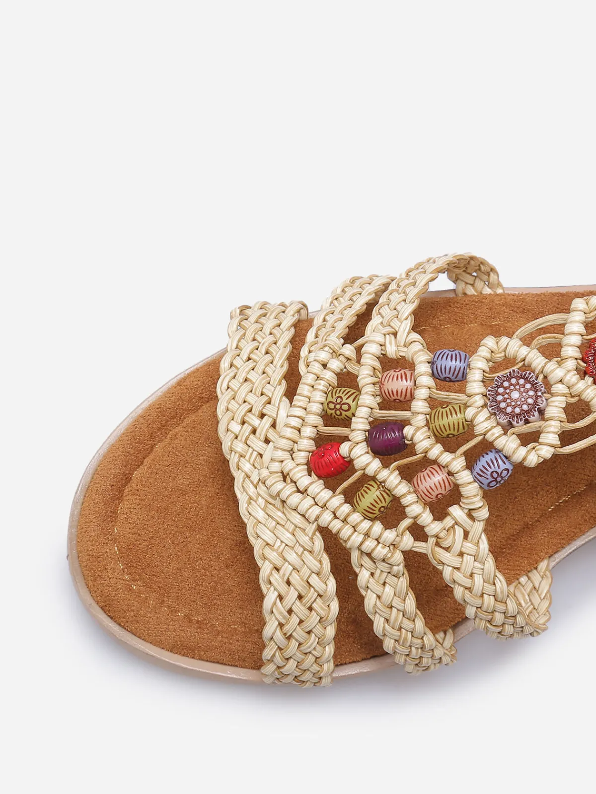 Online La Modeuse Sandales compensées à brides tressées Beige