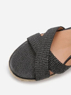 Best La Modeuse Sandales compensées à brides croisées Noir