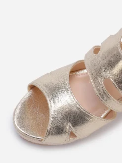 Sale La Modeuse Sandales compensées à bride ajourée Doré