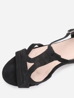 La Modeuse Sandales compensées à multi-brides Noir