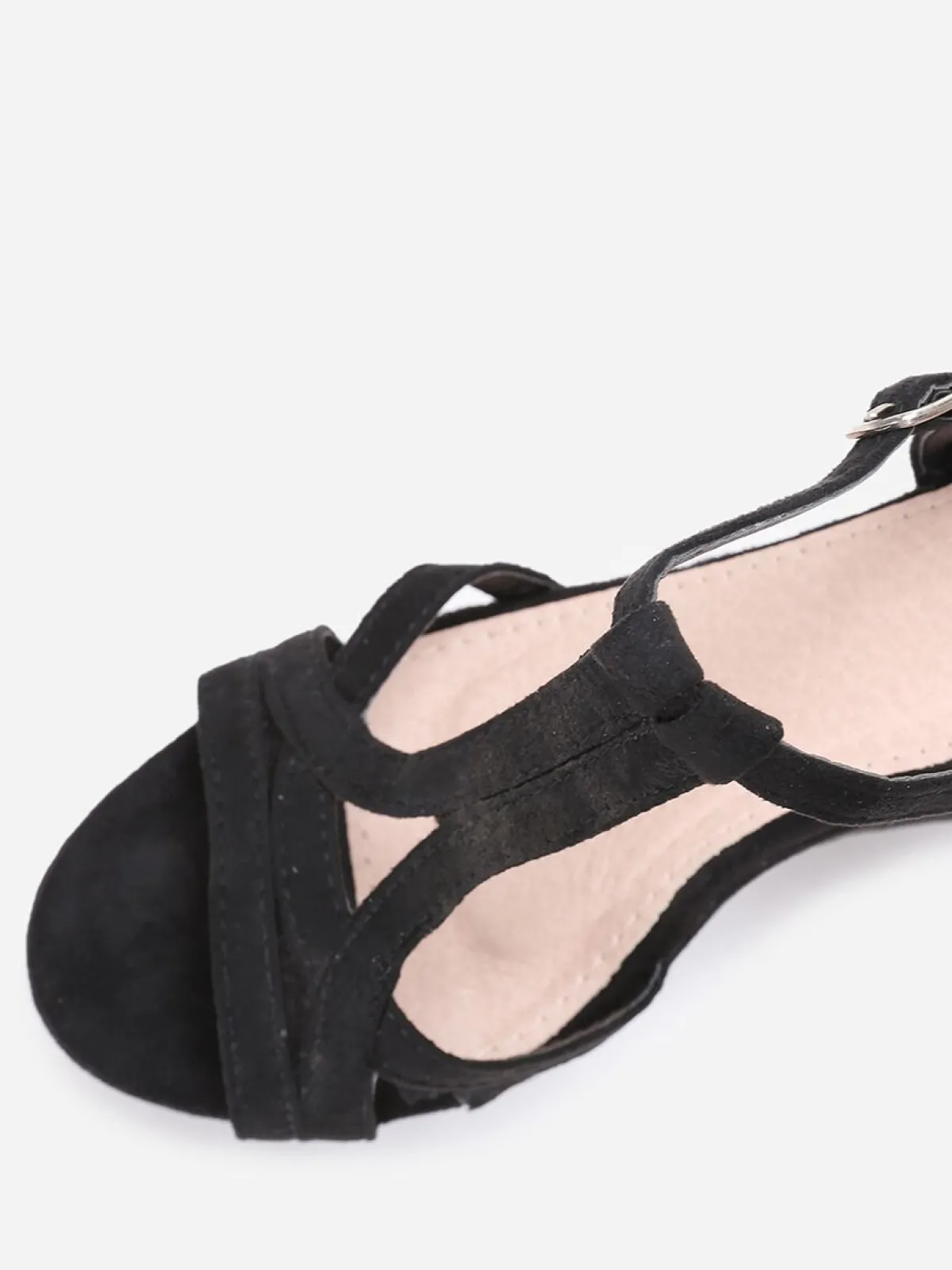 La Modeuse Sandales compensées à multi-brides Noir
