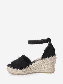 New La Modeuse Sandales compensées avec cordage Noir
