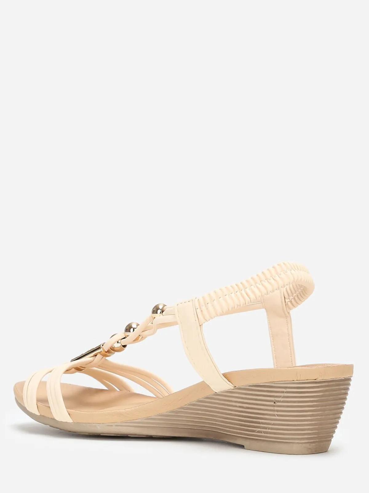 Best La Modeuse Sandales compensées s à détails dorés Beige