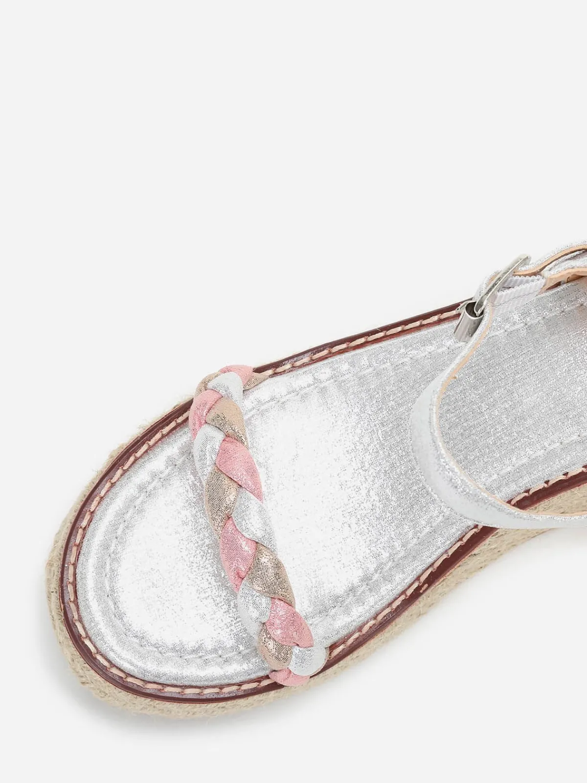 Clearance La Modeuse Sandales compensées pailletées Argenté