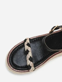 Hot La Modeuse Sandales compensées  pailletées Noir
