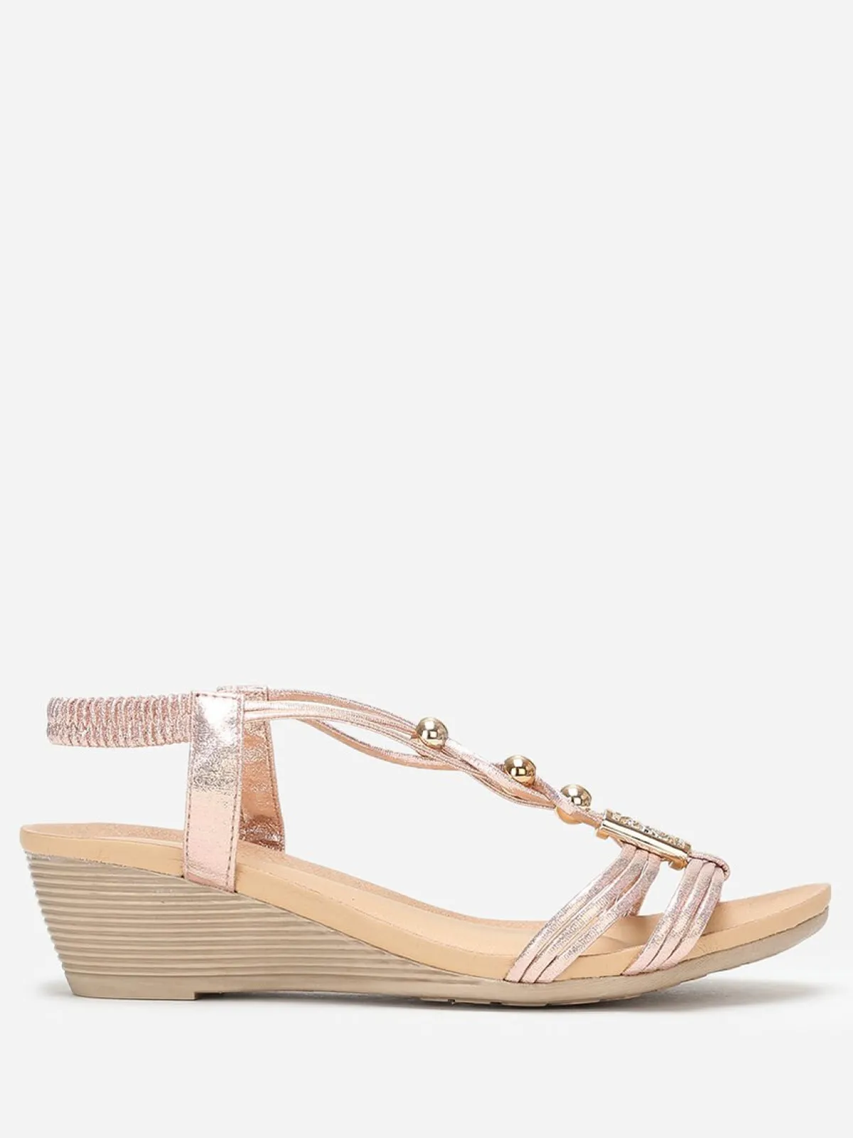 Best La Modeuse Sandales compensées rose doré à détails dorés Doré rose Dorérose