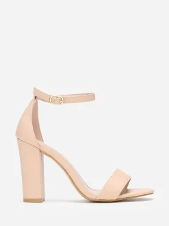 Outlet La Modeuse Sandales en simili à bout arrondi Beige