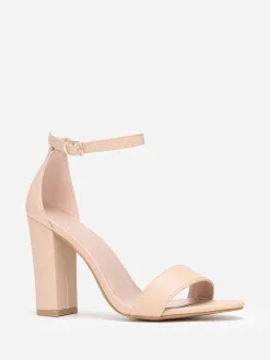 Outlet La Modeuse Sandales en simili à bout arrondi Beige