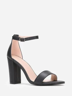 Outlet La Modeuse Sandales en simili à bout arrondi Noir