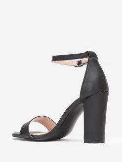 Outlet La Modeuse Sandales en simili à bout arrondi Noir
