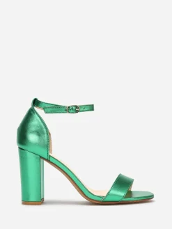 La Modeuse Sandales en simili à effet irisé Vert