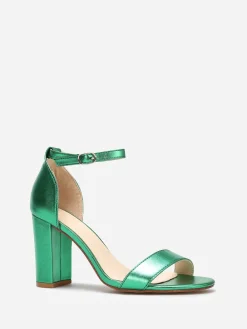 La Modeuse Sandales en simili à effet irisé Vert