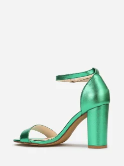 La Modeuse Sandales en simili à effet irisé Vert