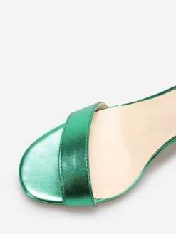 La Modeuse Sandales en simili à effet irisé Vert