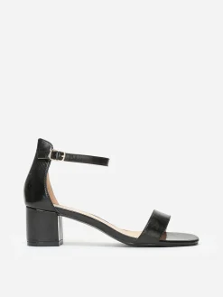 Hot La Modeuse Sandales en simili à petit talon Noir