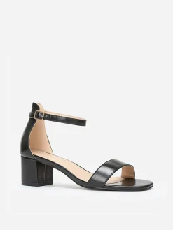 Hot La Modeuse Sandales en simili à petit talon Noir