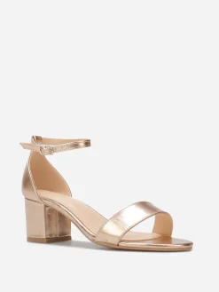 New La Modeuse Sandales en simili à petit talon carré Dorérose