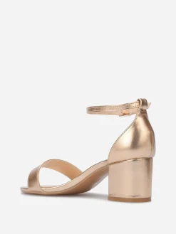 New La Modeuse Sandales en simili à petit talon carré Dorérose