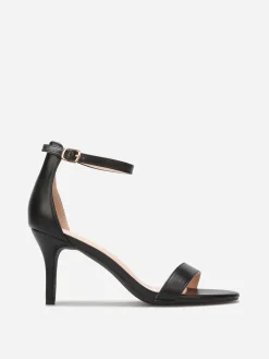 Clearance La Modeuse Sandales en simili à talon aiguille Noir