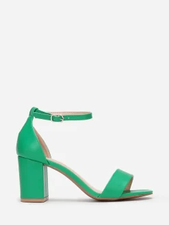 Best La Modeuse Sandales en simili à talon carré Vert