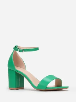Best La Modeuse Sandales en simili à talon carré Vert