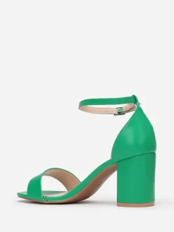 Best La Modeuse Sandales en simili à talon carré Vert