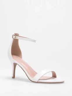 Online La Modeuse Sandales en simili à talon aiguille Blanc