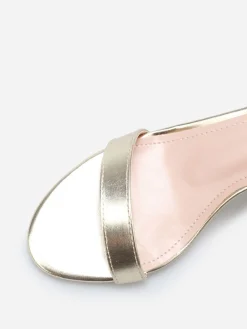 Online La Modeuse Sandales en simili à talon aiguille Doré