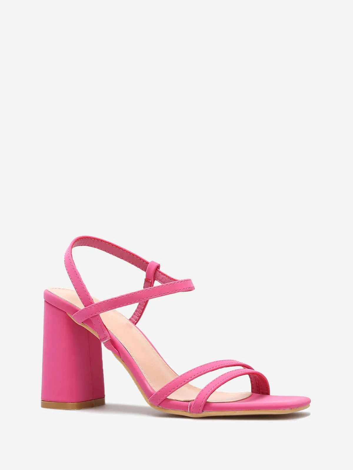 Online La Modeuse Sandales en simili mat à fines brides Fuchsia