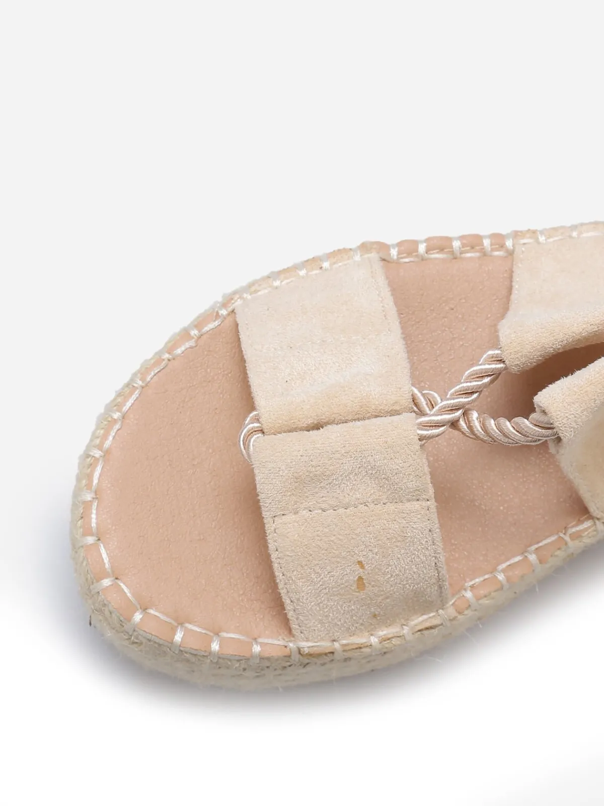 New La Modeuse Sandales en suédine à cordon torsadé Beige