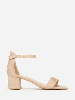 Online La Modeuse Sandales en suédine à petit talon Beige