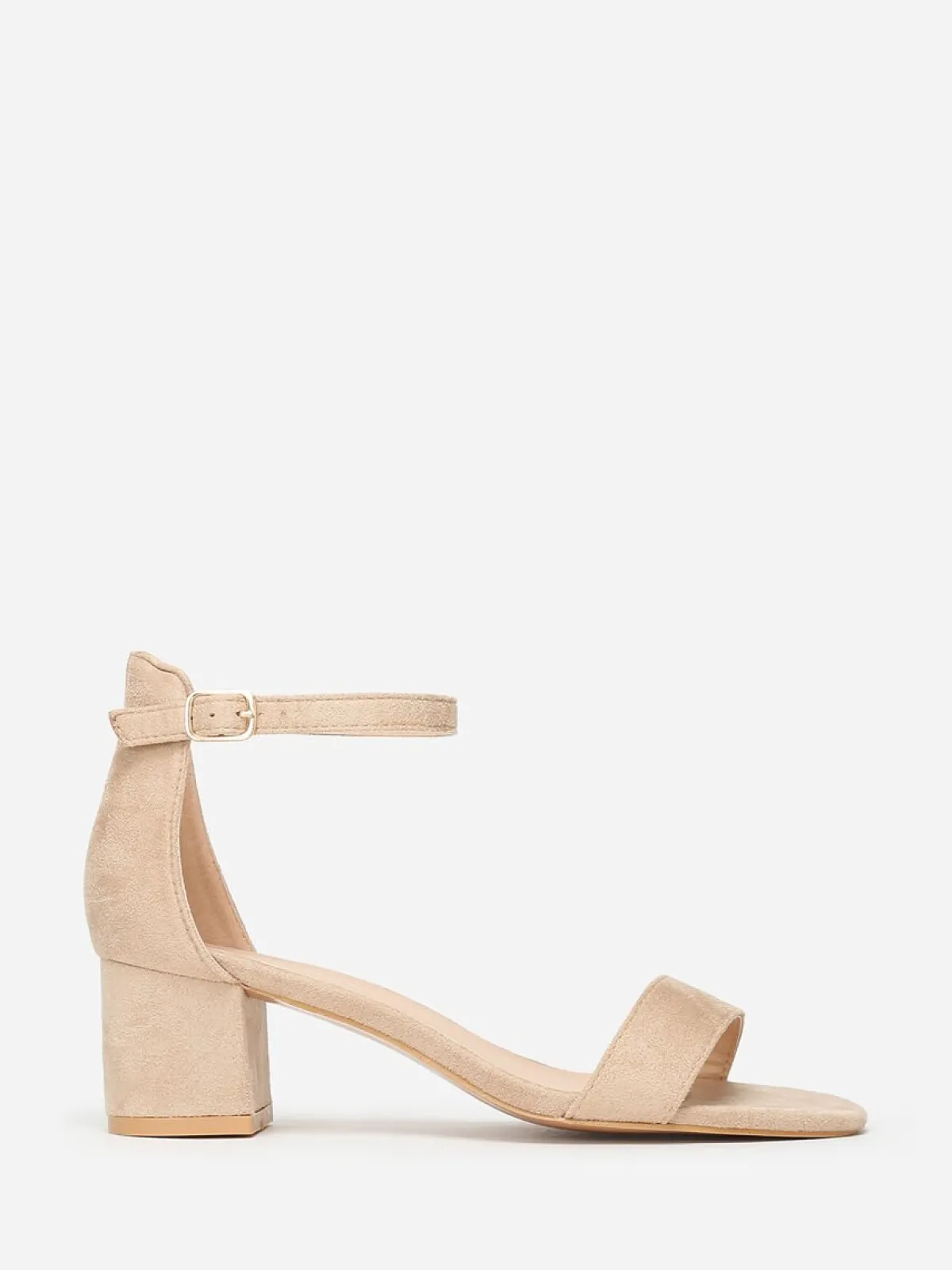 Online La Modeuse Sandales en suédine à petit talon Beige