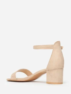 Online La Modeuse Sandales en suédine à petit talon Beige