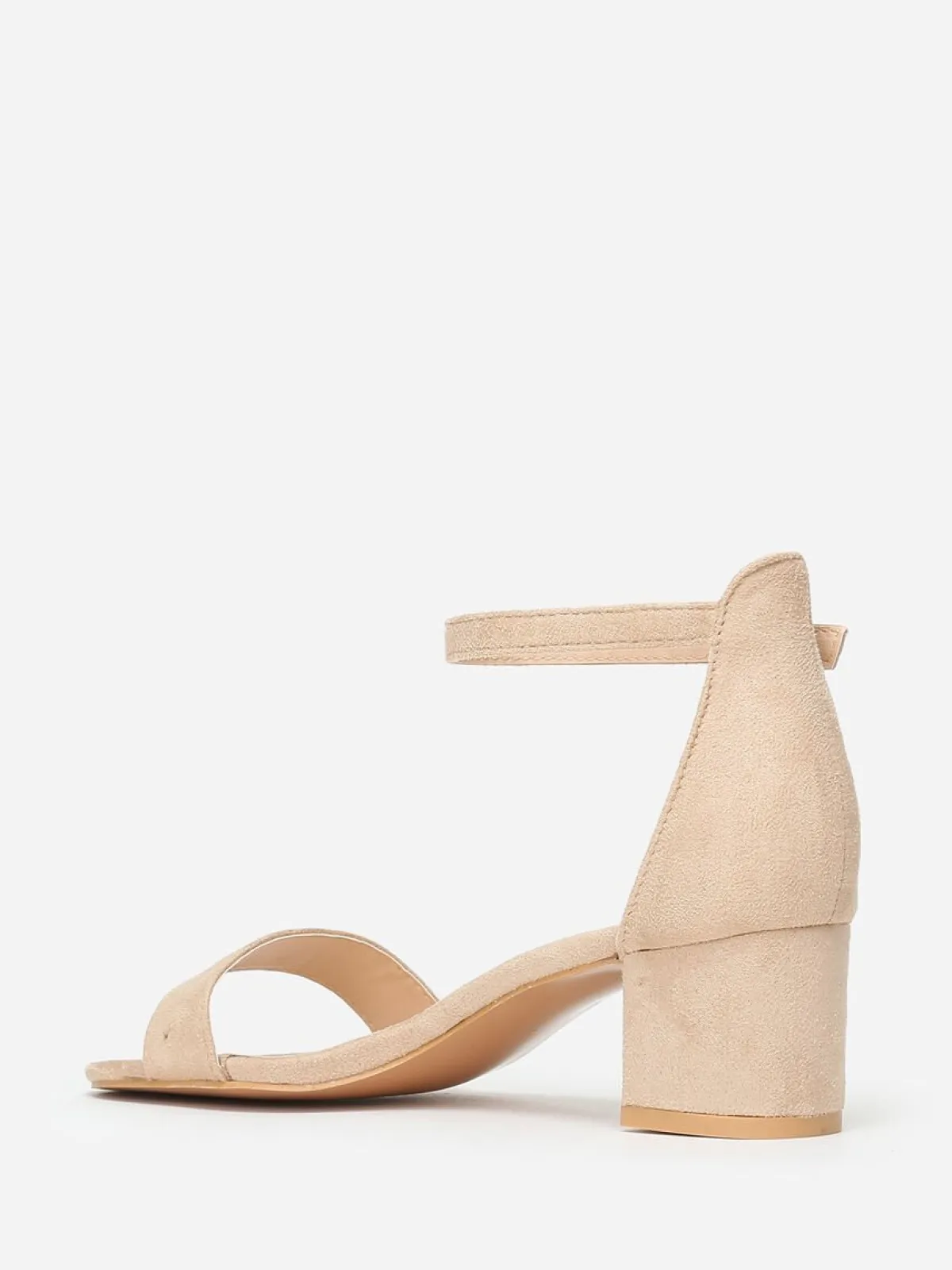 Online La Modeuse Sandales en suédine à petit talon Beige