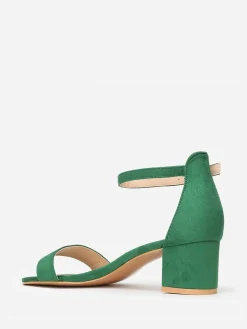 Best La Modeuse Sandales en suédine à petit talon Vert