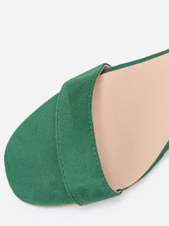 Best La Modeuse Sandales en suédine à petit talon Vert