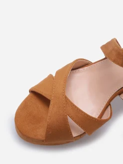 Clearance La Modeuse Sandales en suédine à plateforme Camel