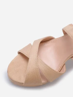 Best La Modeuse Sandales en suédine à plateforme Beige